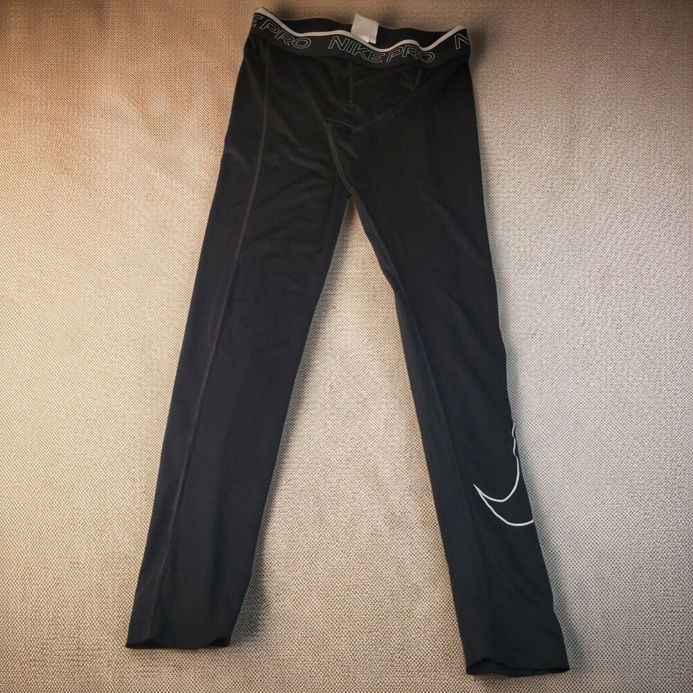 Nike L Pro Dri-FIT DD1913-010 Men Black Polyester Mesh Workout Compression Tight